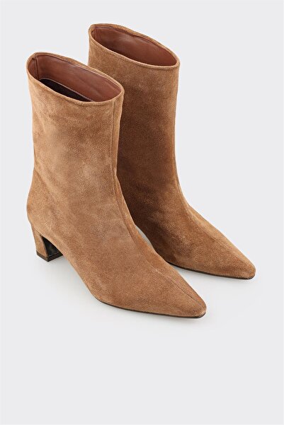 Elle Shoes Taba Deri Kadın Klasik Bot