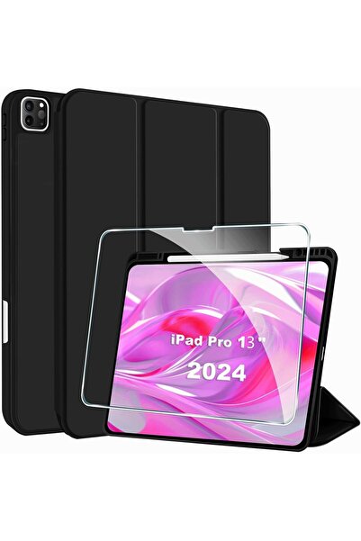 Other Slim Tri-fold Stand Case for iPad Pro 13" (2024) - PU Leather, Magnetic - saifxy