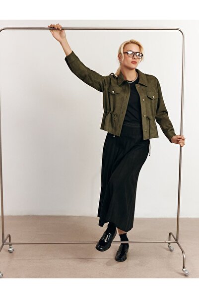 KYR Double Pocket Suede Jacket Khaki