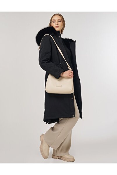 Kayra Pocket Detailed Anorak Coat Black