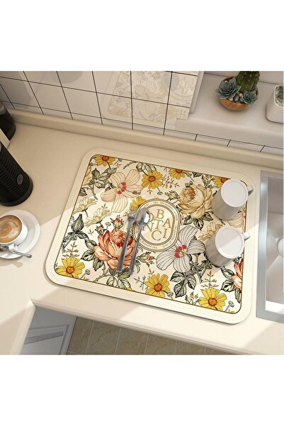 Saharaz سجادة تجفيف الأطباق لطاولة المطبخ، سجادات تجفيف مقاومة للحرارة، خلفية...