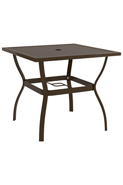 vidaxl Garden Table Brown 81.5x81.5x72 cm Steel