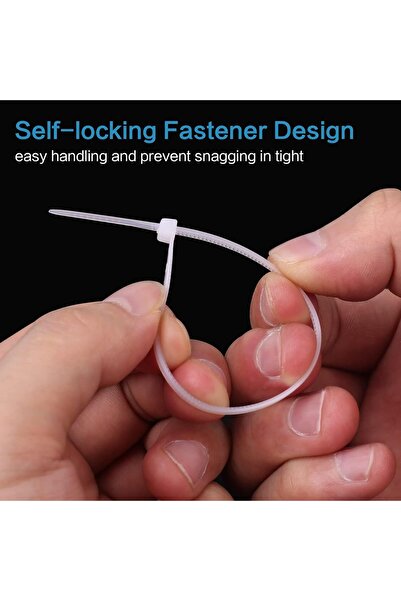 JZS 300 pcs Nylon Self-Locking Cable Ties, 25 cm, Heavy-Duty Plastic Wire Ties for Indoor/Outdoor (W