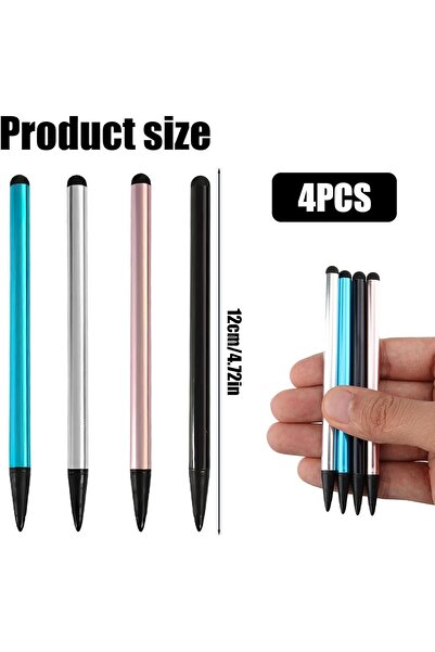 KASTWAVE مجموعة من 4 أقلام ستايلس مزدوجة الطرف سعوية لأجهزة iPad وiPhone وAndroid والأجهزة اللوحية (شفافة)