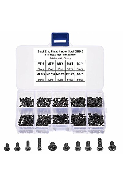 GNAFOTU 500-piece Computer & Laptop Screw Set (M2/M2.5/M3) - Black -