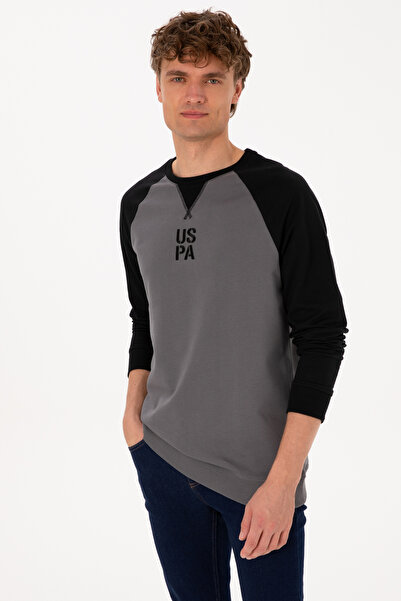 U.S. Polo Assn. Erkek Bisiklet Yaka Regular Fit Siyah İnce Sweatshirt 5031542...