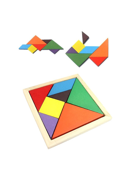 Ma Baby Colorful And Changeable Triangle Wooden Puzzle Set For Kids And Adults