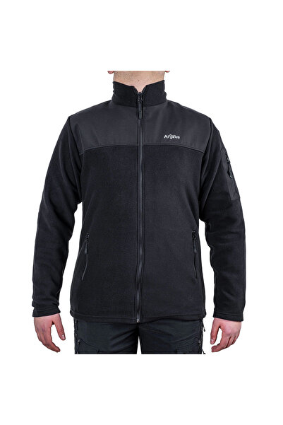 AV SEVDAM Outdoor Fleece Jacket Black - Warm Fleece - Softshell Shoulder - Zipper Pocket
