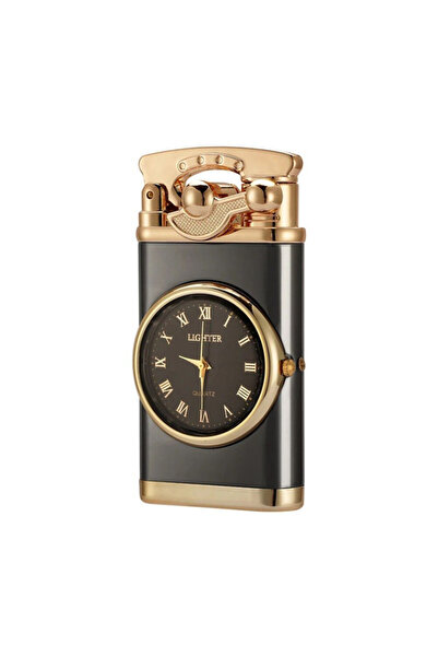 Mercaton Mercaton Refillable Gas Lighter with Windproof White Flame and Built-in Adjustable Clock, 7.5 x