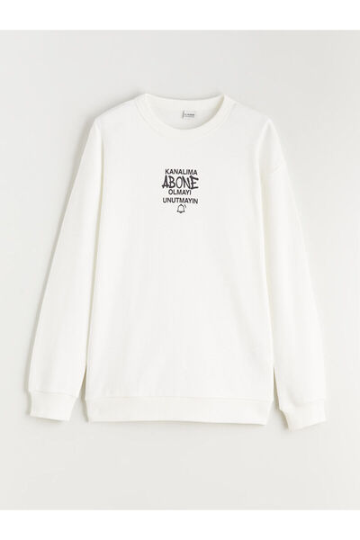 LC Waikiki LCW Kids guler rotund Slogan cu imprimeu Hanorac pentru băieți tricou