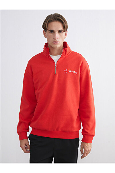 LC Waikiki Vizyon New Season Mock Neck Atatürk Themed Men's Thick Sweatshirt