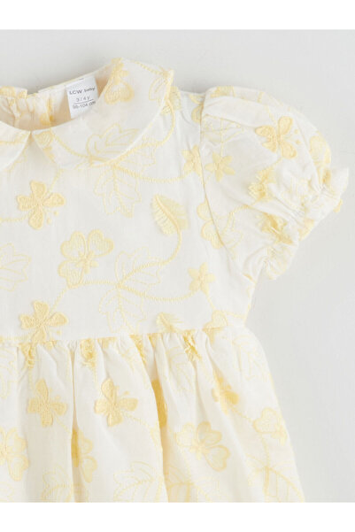 LC Waikiki Bebe Yaka Nakışlı Kız Bebek Elbise