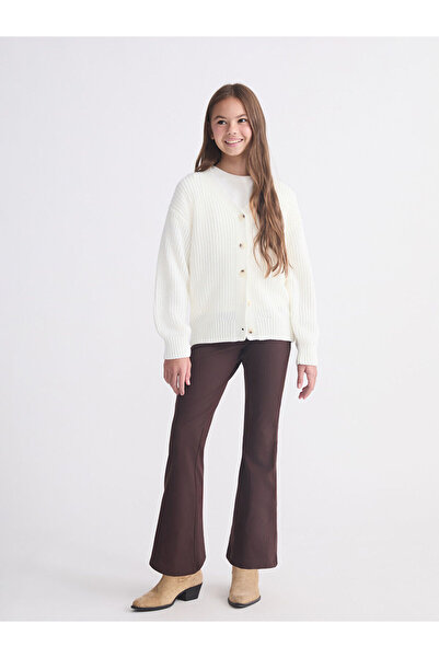 LC Waikiki Peak Yeni Sezon Beli Lastikli İspanyol Paça Kız Çocuk Tayt