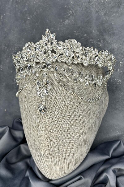 Hayalperest boncuk Silver dali forehead dangle bridal henna crown hair accessory