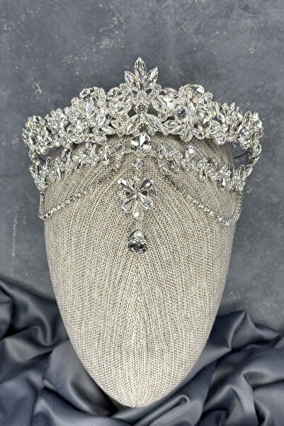 Hayalperest boncuk Silver dali forehead dangle bridal henna crown hair accessory