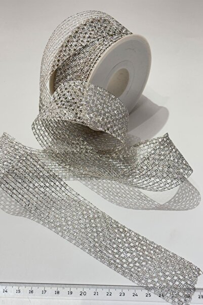 Hayalperest boncuk Silvery Silver Ribbon Bundle Decoration 4 cm 20 Meters