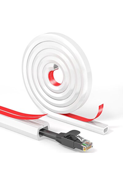 KASTWAVE Floor Cable Protector, Single Channel, 2m, Self-Adhesive, 15mm x 10mm, White