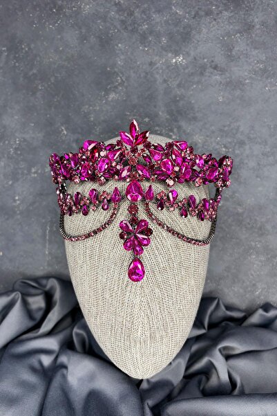 Hayalperest boncuk Dali Fascia Dangle Bridal Henna Crown Hair Accessory