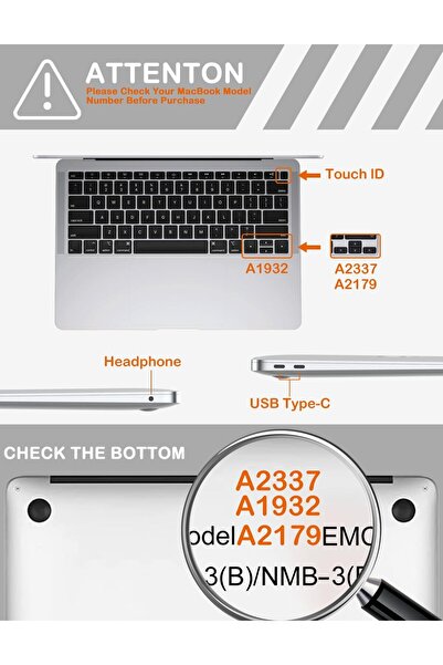 PHOCAR MacBook Air 13 Case (13.3", A2337/A2179/A1932) Hard PC Shell with Keyboard Cover & Screen Pro