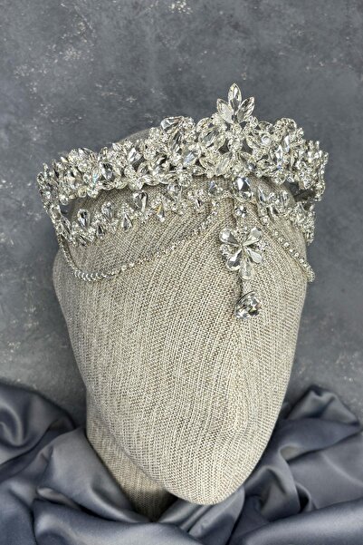 Hayalperest boncuk Silver dali forehead dangle bridal henna crown hair accessory
