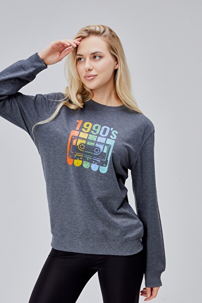 M MOONCOVER Mooncover Kadın Baskılı Sweatshirt - Karmelanj