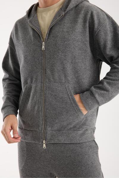 Store 100% Cotton Hooded Zippered Men's Sweatshirt