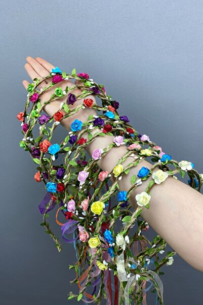 Limelia Πολύχρωμη χάρτινη κορώνα παράνυμφων με πέταλα τριαντάφυλλου και δώρο ...