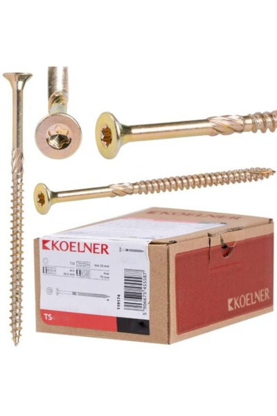 Koelner Set de 100 șuruburi de tâmplărie pentru lemn, 5x60mm / TS-5060