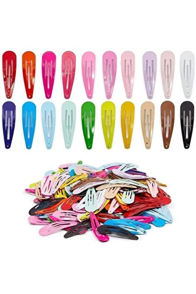 Margoun 100 pcs Colorful Barrettes, 2 Inch Barrettes Metal Snap Hair Clips