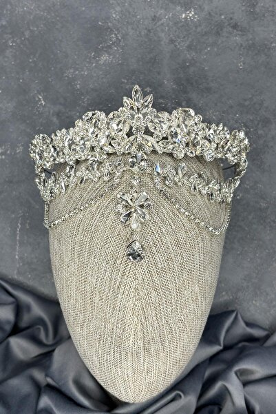Hayalperest boncuk Silver dali forehead dangle bridal henna crown hair accessory