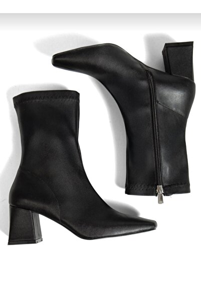 FİNTAS Ayağınıza Gelen Moda Cizme de damă cu toc elastic la gleznă cu vârf tocit