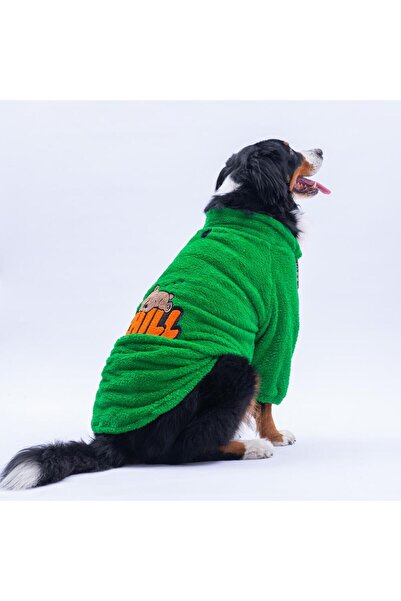 Pawstar Green Oslo Chill Urban Moods Plush Medium Large Breeds Dog Outfit Dog Sweati