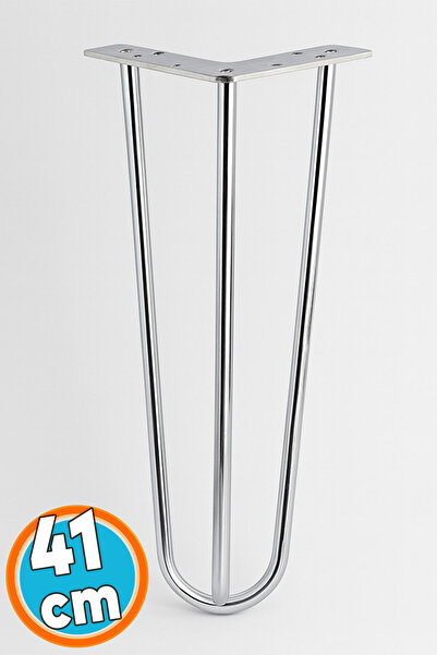 NZB Sehpa Masa Ayağı 41 cm Krom Gümüş Metal Tekli Dayanıklı Mobilya Destek Yü...