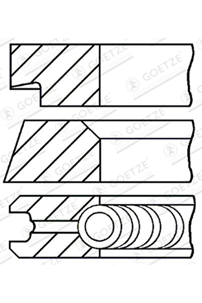 GOETZE ENGINE Set Segmenti Piston Alfa Romeo 147/156 Fiat Barchetta/Punto/Stilo