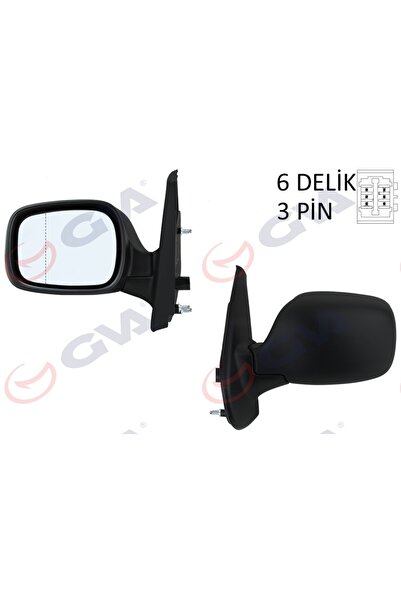 GVA DIŞ DİKİZ AYNASI SOL KANGOO 01> ELEKTRİKLİ ISITMALI ASFERİK 3 FİŞ VM-132NEHL