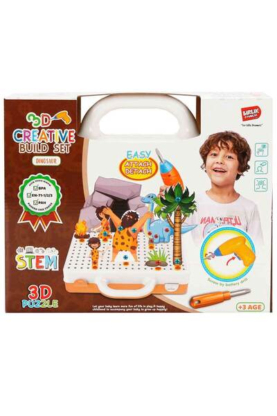 Birlik Oyuncak 3D Eğitici Matkap Seti Sök Tak Dinozorlar