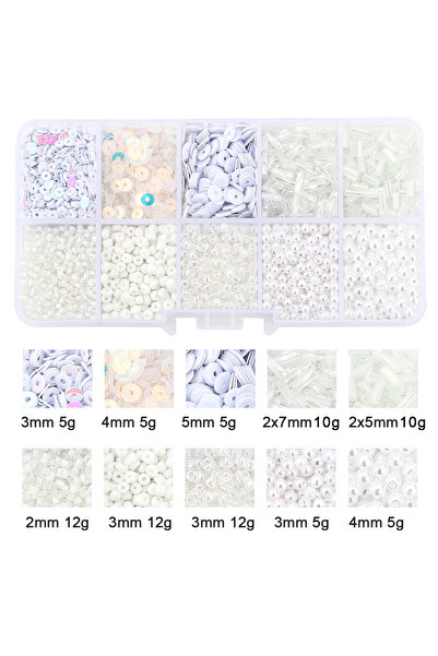Choice 1set style13 10 Grid Set Box Rice Bead Sequins Imitation Pearl Material Pack 1 Box/Pack