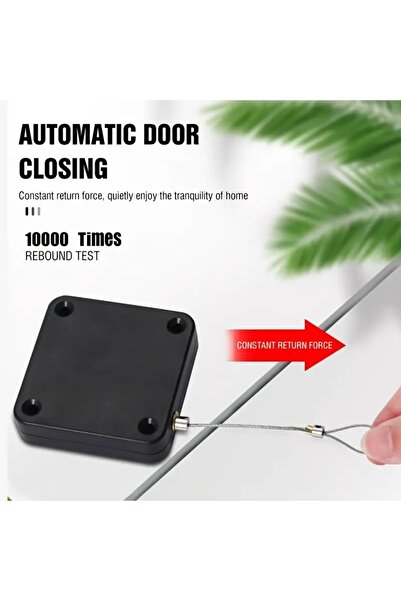 Generic جهاز إغلاق أوتوماتيكي للأبواب، مع رفرف وحبل مجانيين، جهاز إغلاق قابل للتعديل بدون حفر وعازل للصوت