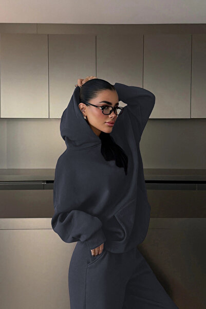 YAKAMEL Women's 3-Ply Oversize Boyfriend Capu Hooded Fman Set