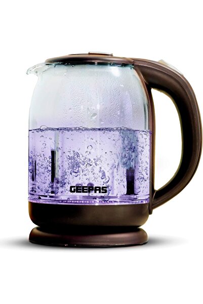 Geepas 1500W Illuminated Glass Cordless Kettle with Boil-Dry Protection, 1.8L