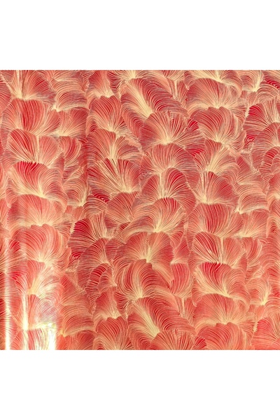 REX Metallic paper for gift wrapping, red decoration with fine gold details, 150x70 cm