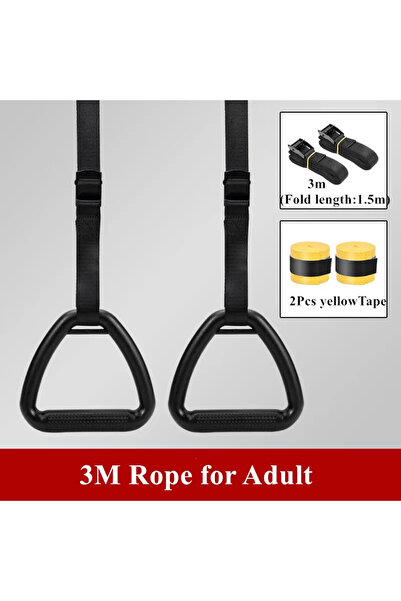 Choice حلقات جمباز 3M للبالغين بمقبض سحب مع أحزمة قابلة للتعديل لتمرين الأطفا...