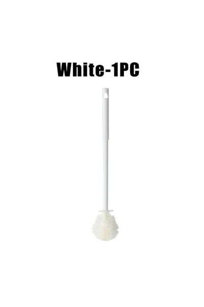 Choice White-1PC New Silicone Cup Brush Folding Brush Head Long Handle Cup Scrubber White Kitchen Cleaning