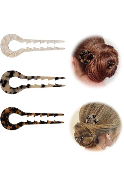 Bukela Acetate Sheet U-Shaped Non-Slip Hairpin (3 Pcs)