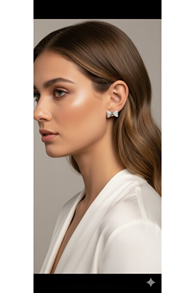 Zanora Straw Bow Tie Silver Earrings