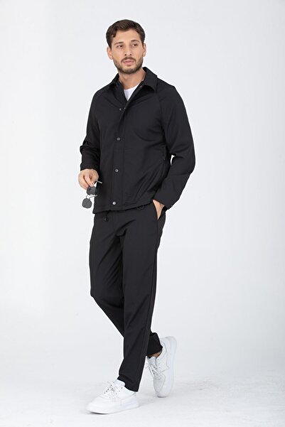 Store Oversized Thin Men's Coat + Jogger Pants (2-Piece Set)