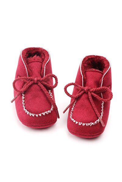 BebeNou Ghete cu șireturi și căptușeală din blană - Roșu MBDJ2245-3-c5.9-12m