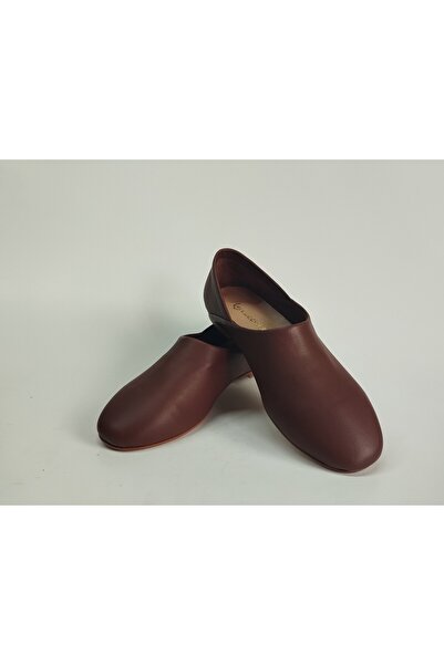 Lucciola حذاء باليرينا نسائي من الجلد الطبيعي باللون البني