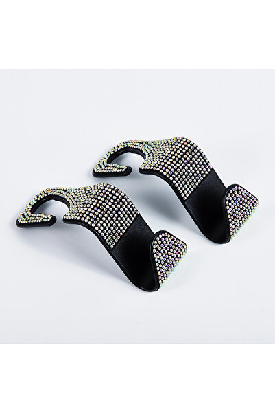 Choice1 خطافات سيارة من قطعتين بتصميم ماسي صناعي RGB، خطافات تخزين مخفية للسي...