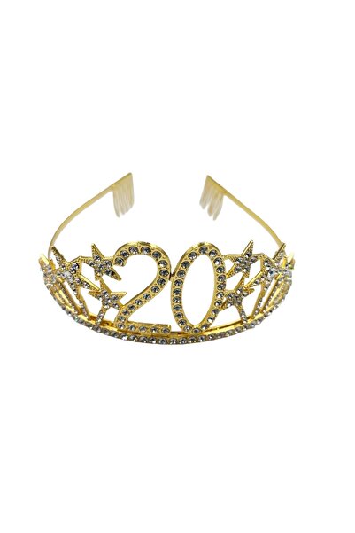 kidspartim Μεταλλική Πέτρα Πολυτελής Αστρική Κορώνα Χρυσή 20 Χρόνων